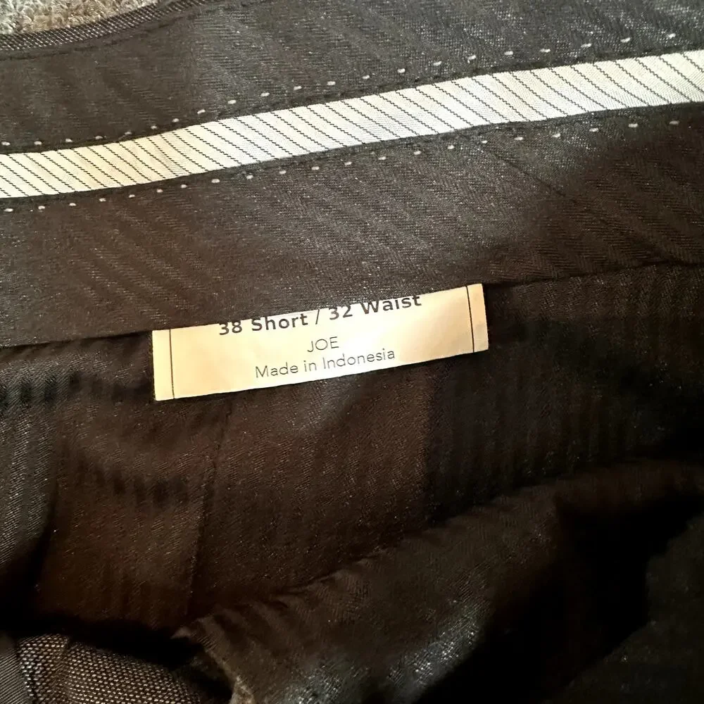 JOE Joseph Abboud Mens 38S Suit 32W Gray Super 120s Wool 2 Piece Camo Lined